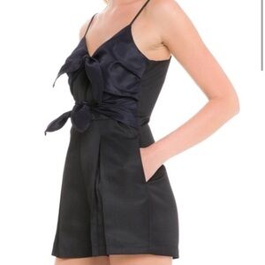 REVOLVE Endless Rose Double Bow Front Color Block Sleeveless Romper SIZE SMALL